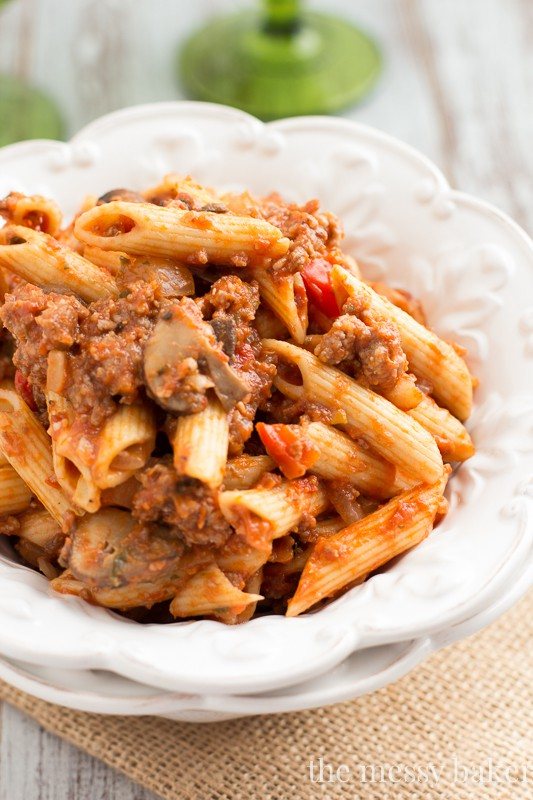 Sausage & Mushroom Ragu from www.themessybakerblog.com
