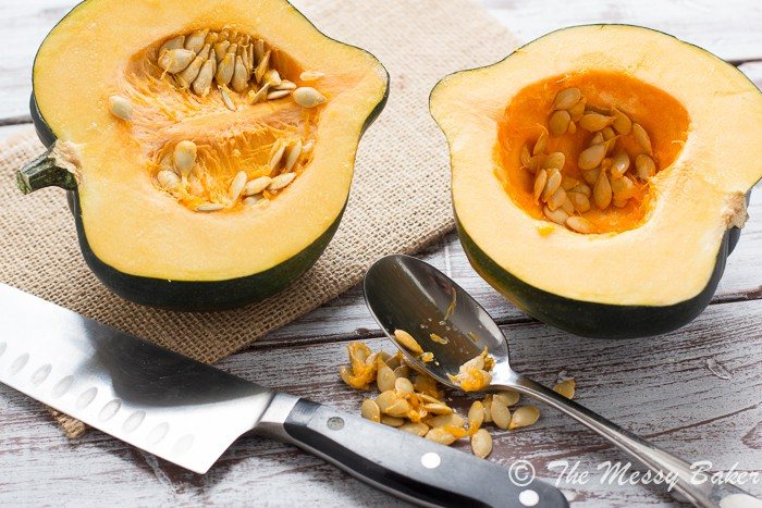Sausage & Quinoa Stuffed Acorn Squash from The Messy Baker