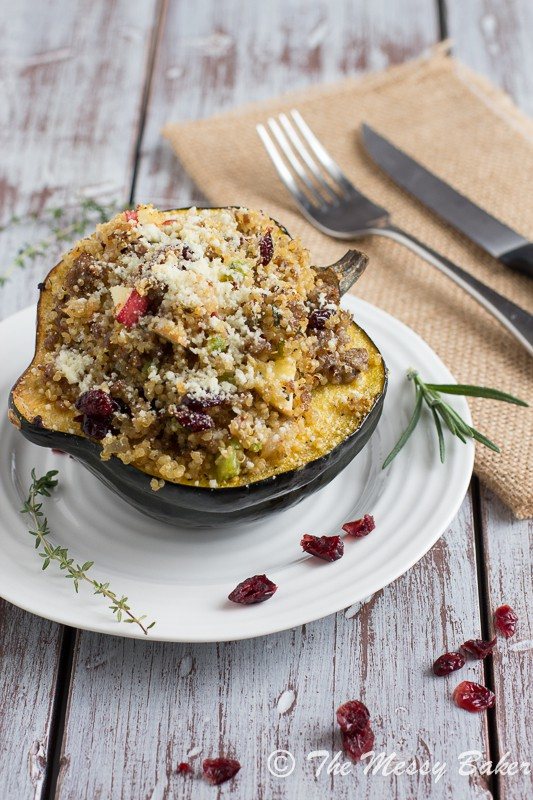 Sausage & Quinoa Stuffed Acorn Squash