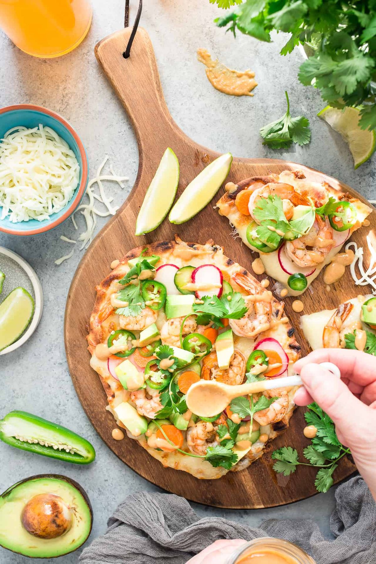 Shrimp Banh Mi Flatbread Pizza