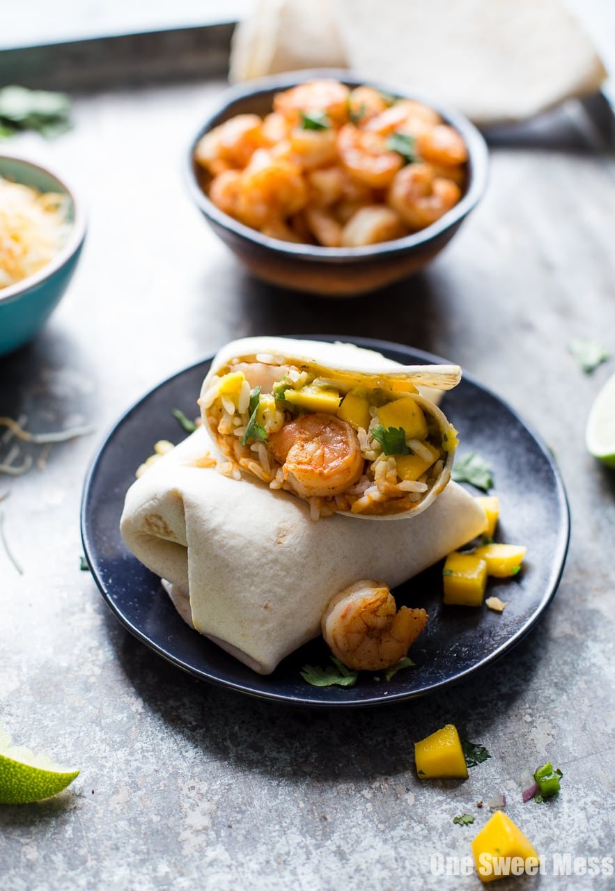 Shrimp Burritos with Mango Salsa
