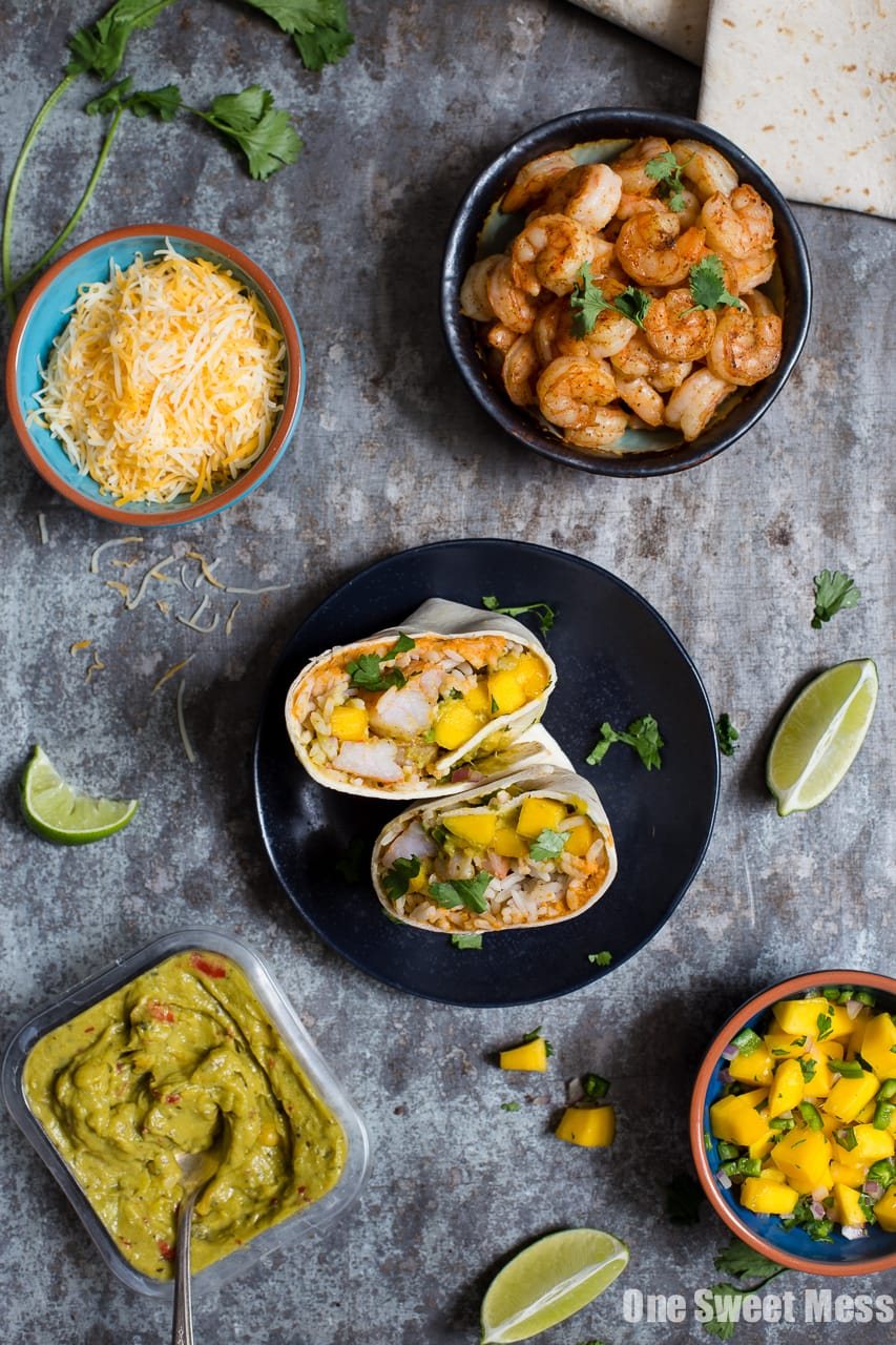 Shrimp Burritos with Mango Salsa