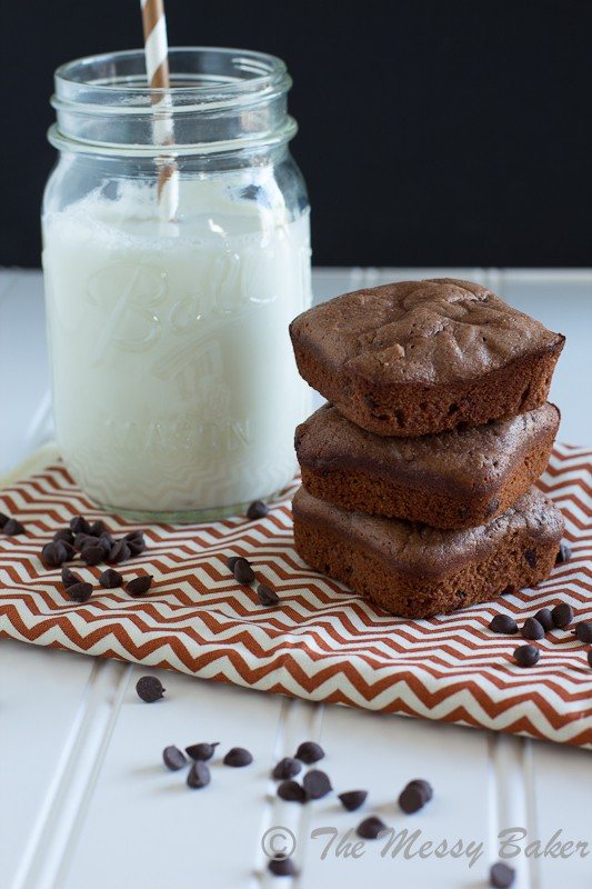 Skinny Fudge Brownies | www.themessybakerblog.com -7061