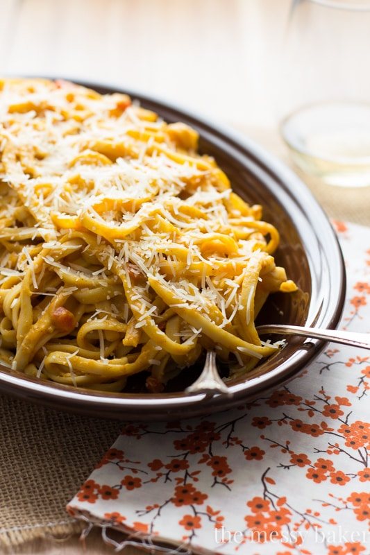 Smoky Pumpkin Fettuccine Alfredo