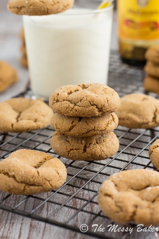 Soft Baked Ginger Cookies with Eggnog Glaze from www.themessybakerblog.com