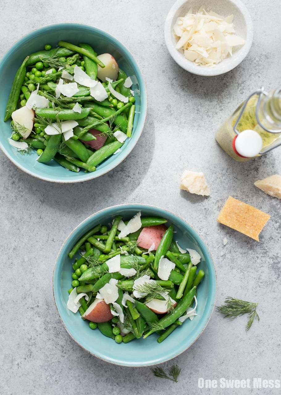 Spring Pea & Asparagus Salad with Lemon Dill Vinaigrette