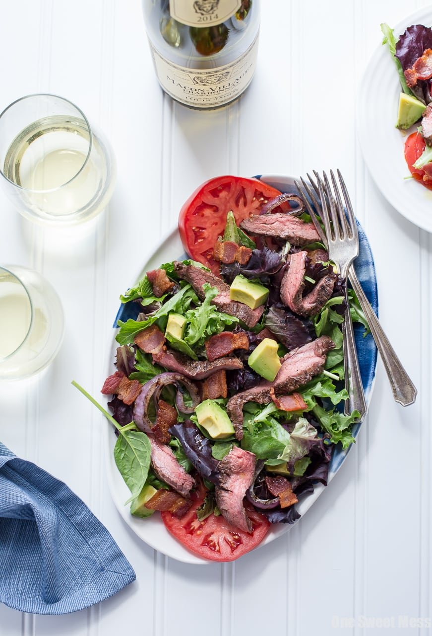 Steak BLT Salad with Grilled Onions