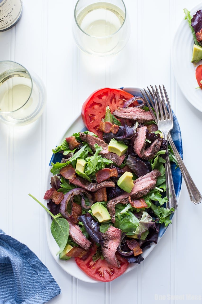Steak BLT Salad with Grilled Onions