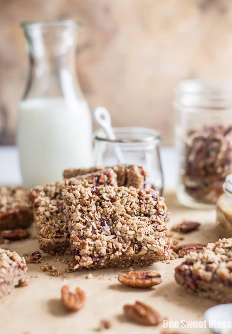 Strawberry Almond Butter Crumb Bars {Gluten-free, Vegan, Naturally Sweetened}