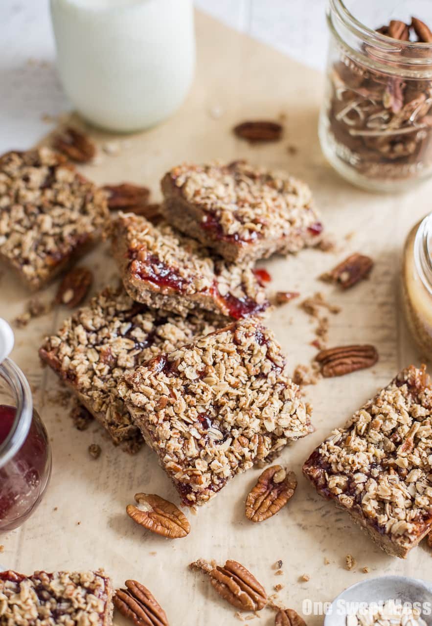Strawberry Almond Butter Crumb Bars {Gluten-free, Vegan, Naturally Sweetened}