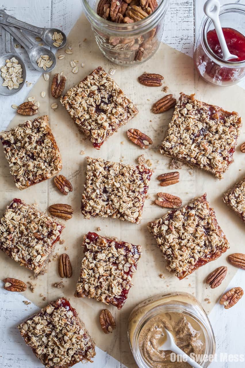 Strawberry Almond Butter Crumb Bars {Gluten-free, Vegan, Naturally Sweetened}