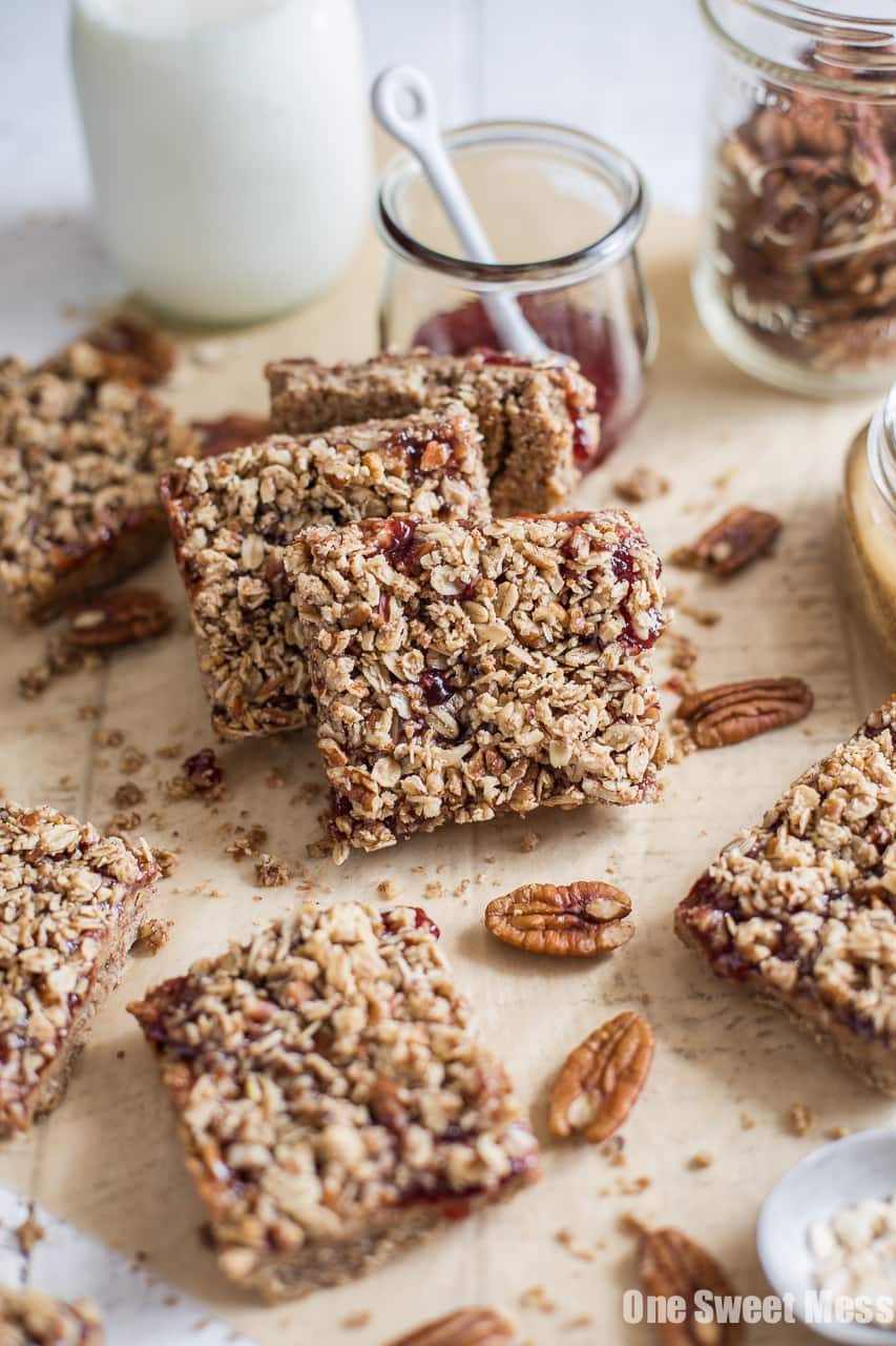 Strawberry Almond Butter Crumb Bars {Gluten-free, Vegan, Naturally Sweetened}