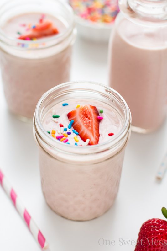 Strawberry-Banana Cake Batter Smoothie