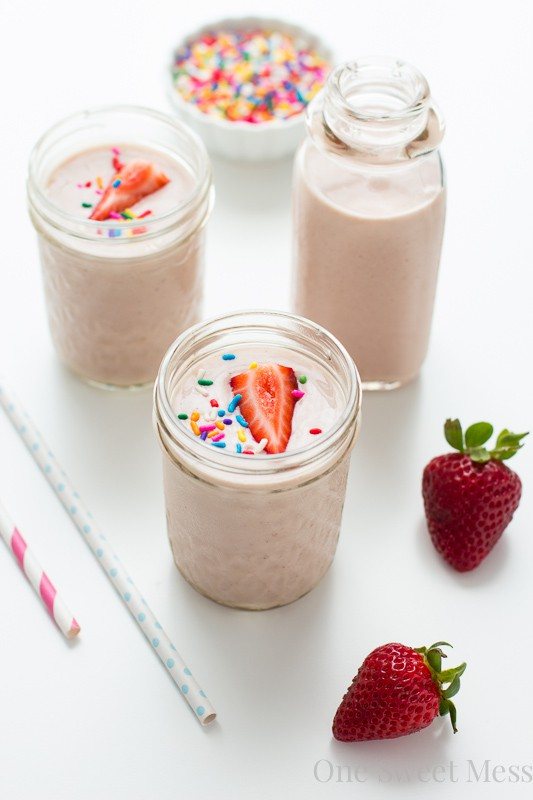 Strawberry-Banana Cake Batter Smoothie