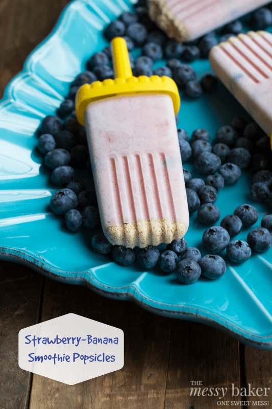 Strawberry-Banana Smoothie Popsicles