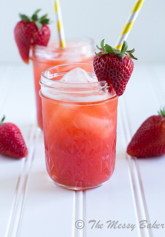 Strawberry Basil Lemonade www.themessybakerblog.com -7365