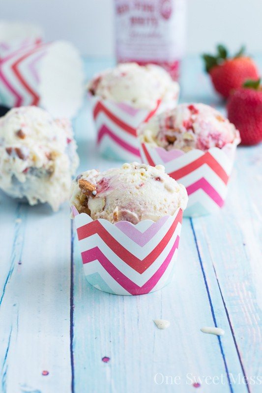 Strawberry Jam & Toasted Almond Swirled Ice Cream