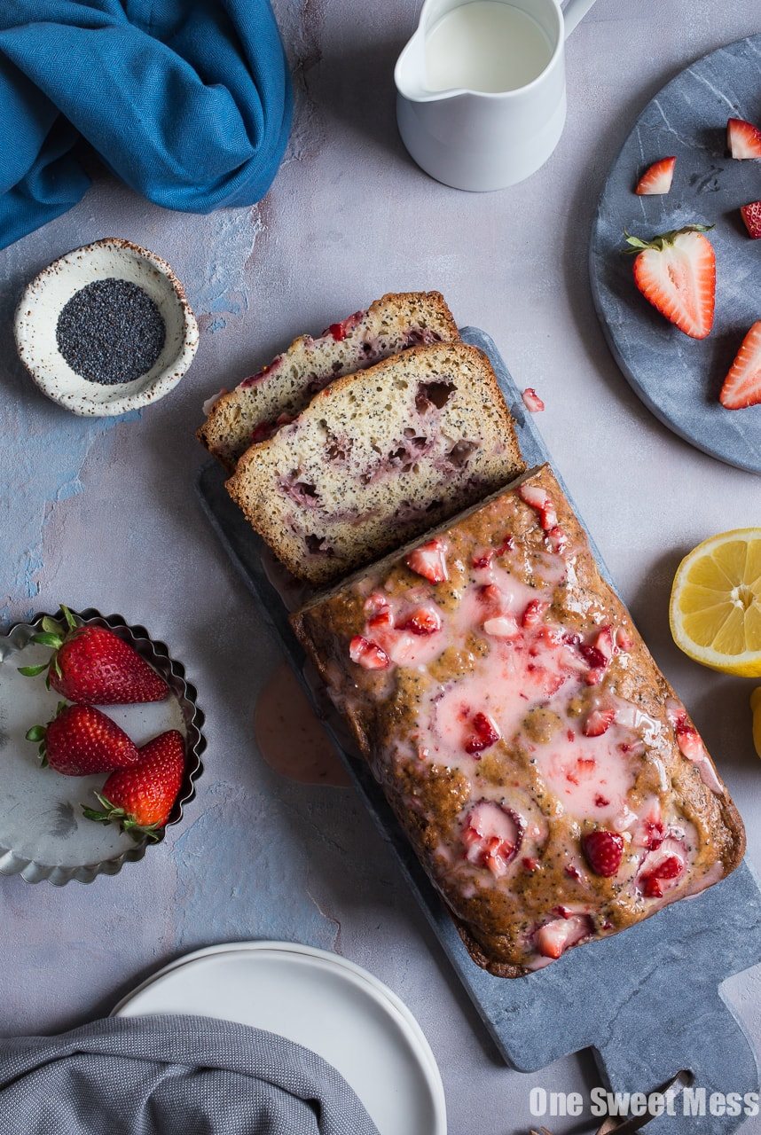 Strawberry Lemon Poppy Seed Bread