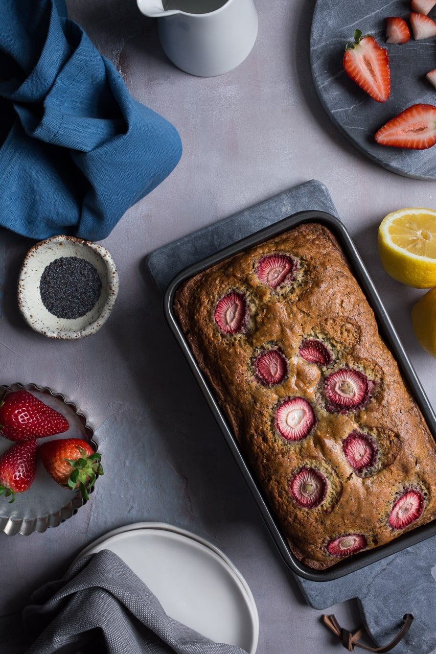 Strawberry Lemon Poppy Seed Bread