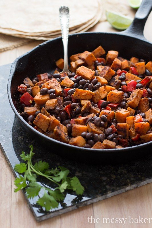 Sweet Potato & Black Bean Tacos with Chipotle Crema | www.themessybakerblog.com