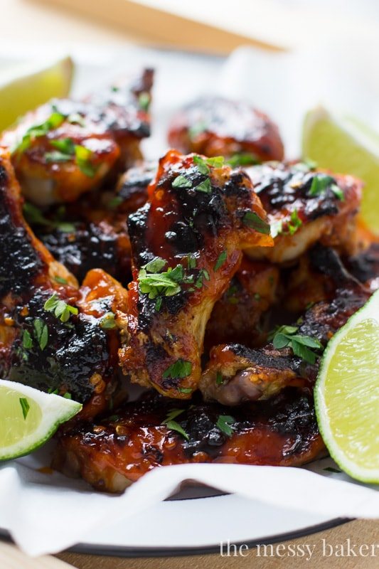 Sweet & Spicy Sriracha Glazed Wings {Baked, Not Fried}