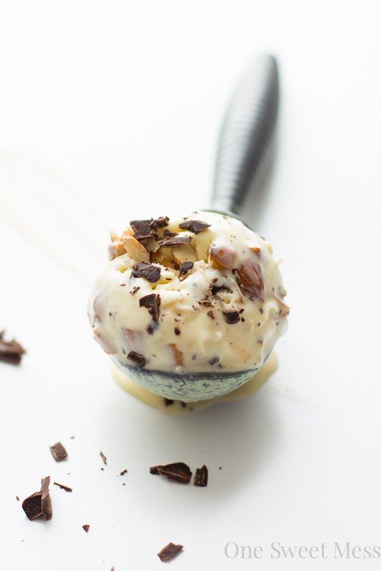 Toasted Coconut Ice Cream with Almonds and Dark Chocolate
