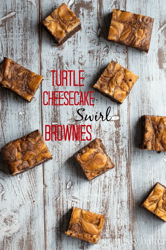 Turtle Cheesecake Swirl Brownies