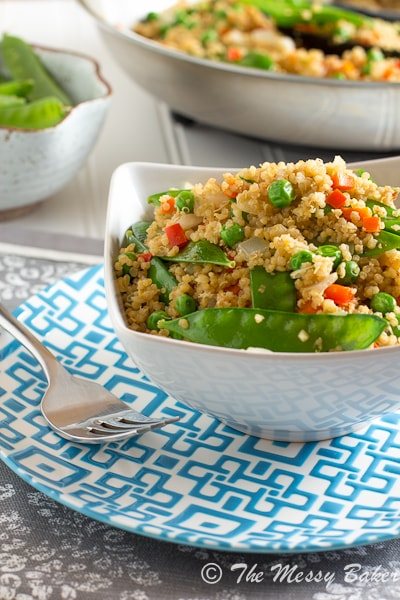 Veggie Loaded Fried Quinoa | www.themessybakerblog.com-6787