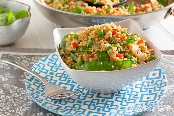 Veggie Loaded Fried Quinoa | www.themessybakerblog.com-6793