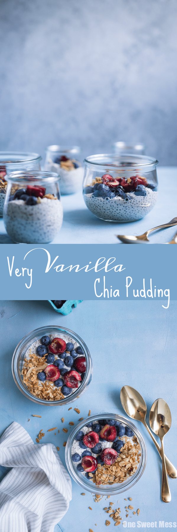 This Very Vanilla Chia Pudding is gluten-free, vegan-friendly, naturally sweetened, and high in protein. It's a great on-the-go healthy breakfast option.