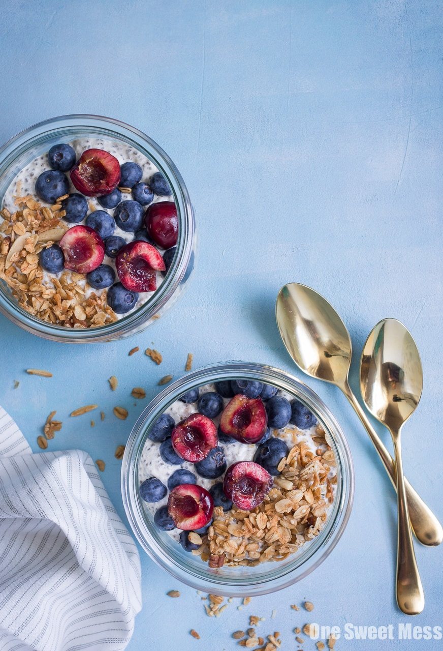 This Very Vanilla Chia Pudding is gluten-free, vegan-friendly, naturally sweetened, and high in protein. It's a great on-the-go healthy breakfast option.