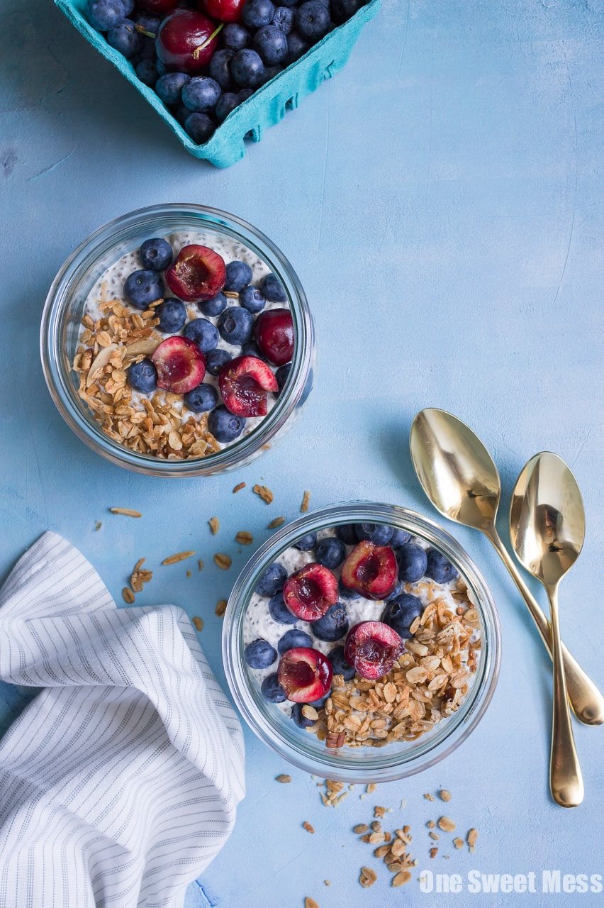This Very Vanilla Chia Pudding is gluten-free, vegan-friendly, naturally sweetened, and high in protein. It's a great on-the-go healthy breakfast option.