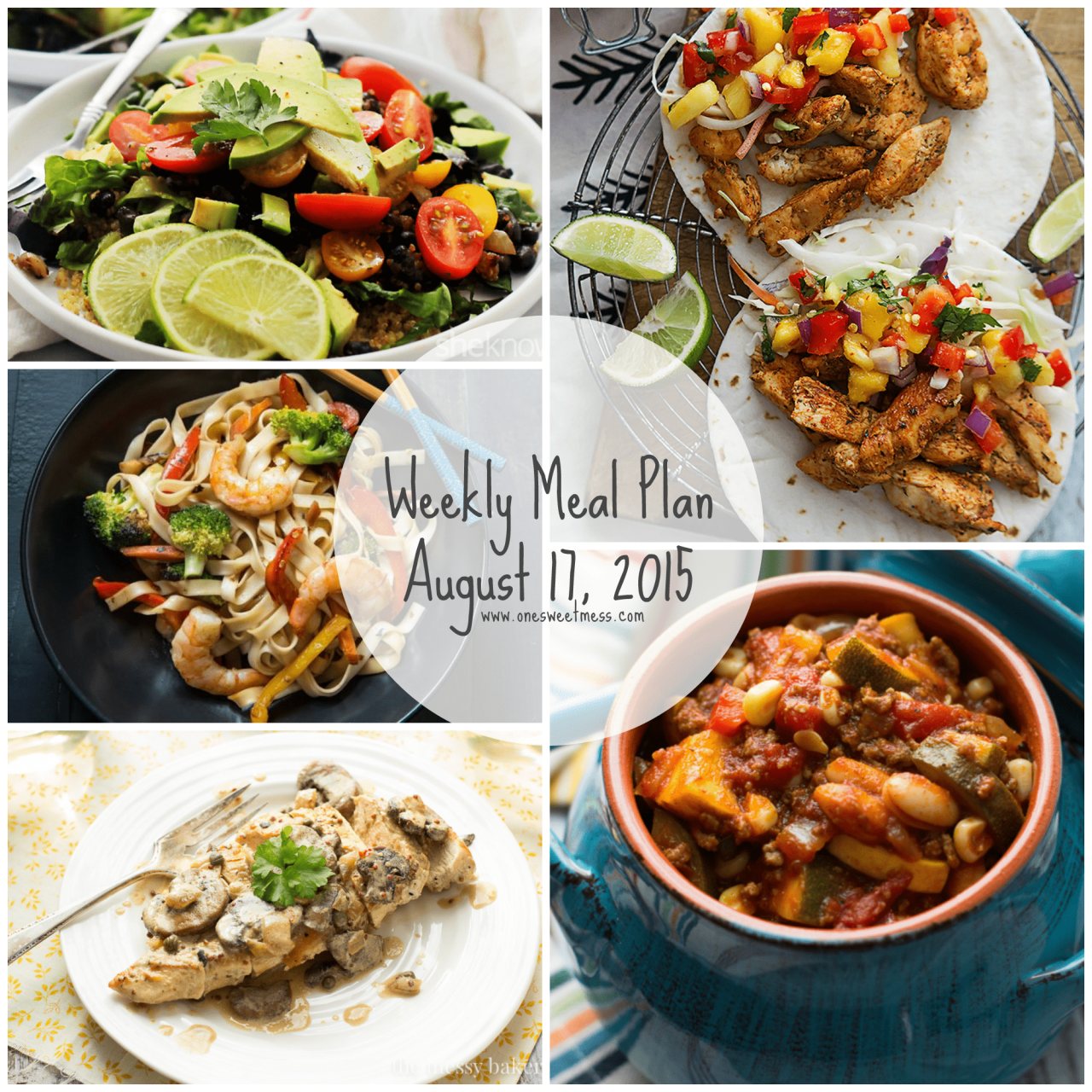 Weekly Meal Plan | August 17, 2015