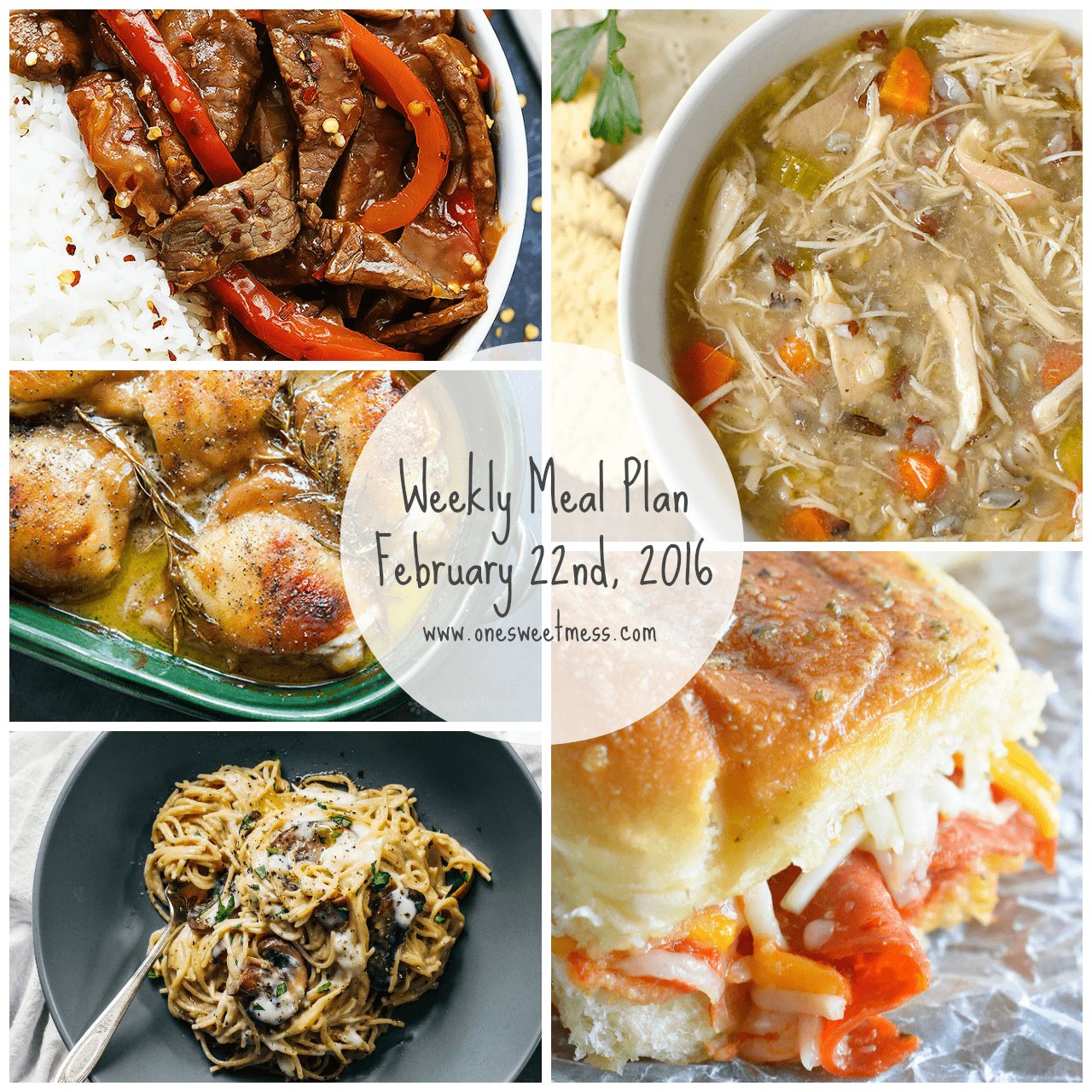 Weekly Meal Plan | February 22nd, 2016