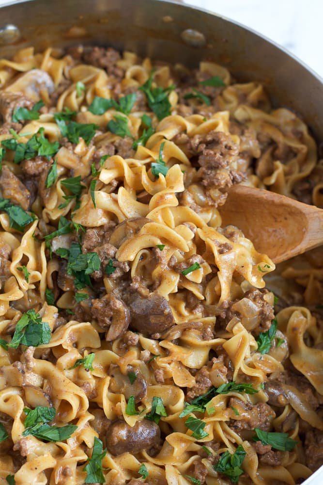 One Pot Beef Stroganoff