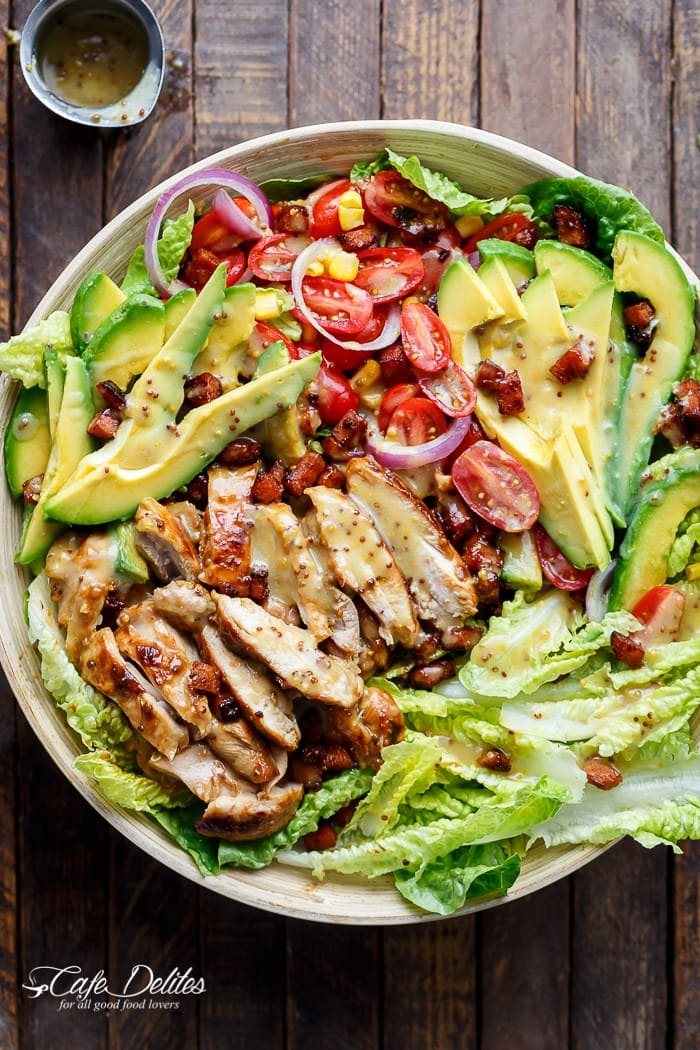 Honey Mustard Chicken Bacon Avocado Salad