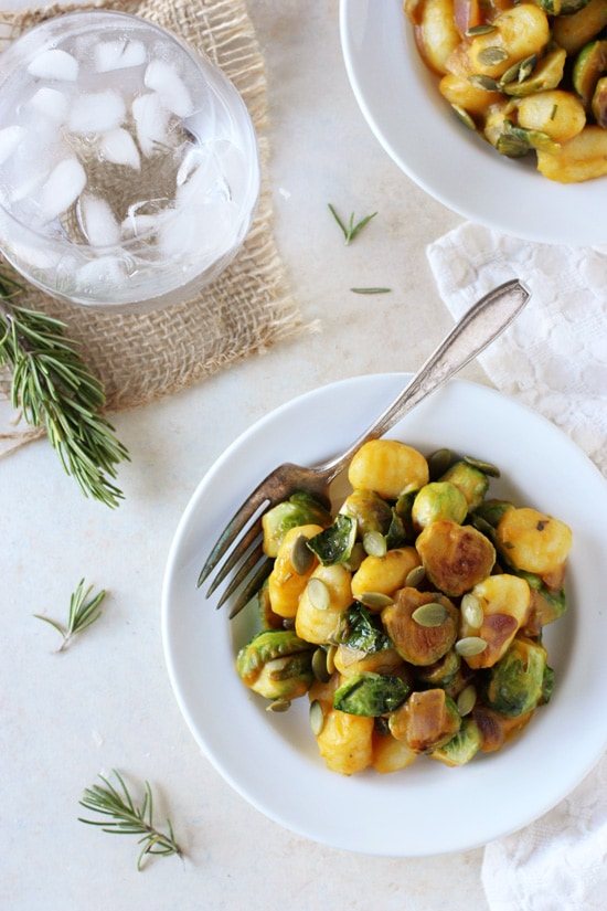 Creamy Pumpkin and Brussels Sprout Gnocchi
