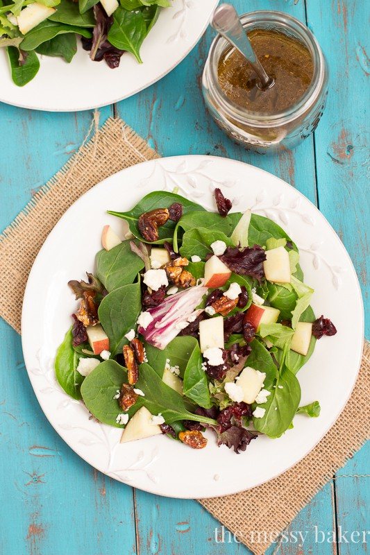 Winter Salad with Pomegranate Balsamic Vinaigrette from www.themessybakerblog.com