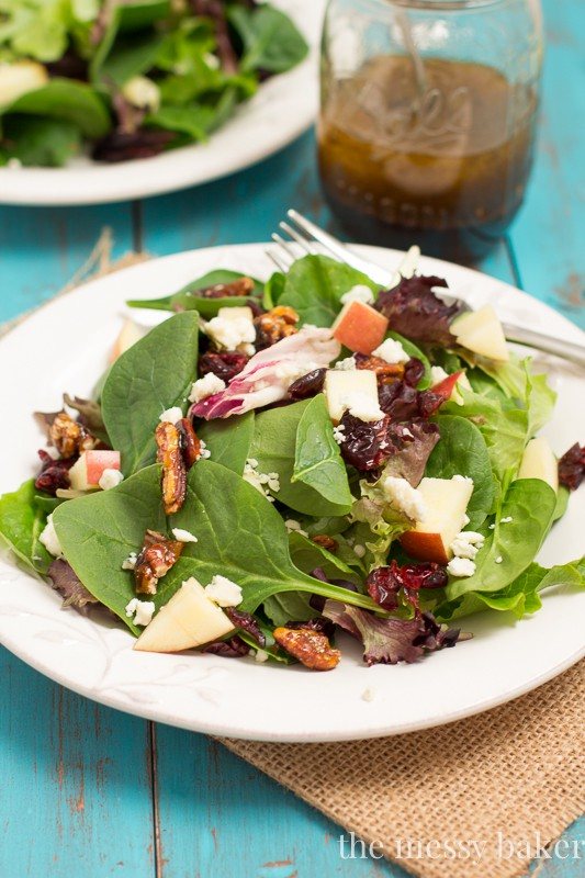 Winter Salad with Pomegranate Balsamic Vinaigrette from www.themessybakerblog.com