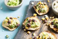 Zesty Grilled Corn Guacamole Tostadas