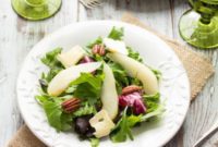 Tender Poached Pear and Creamy Brie Salad