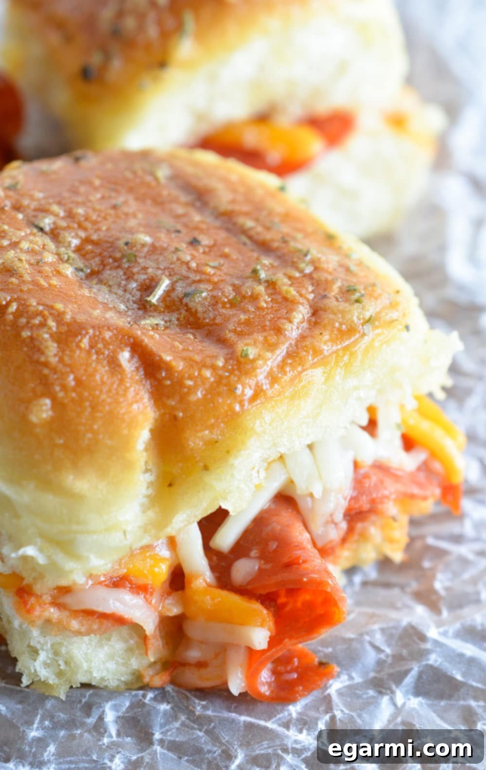 Oven Baked Pepperoni Pizza Sandwiches