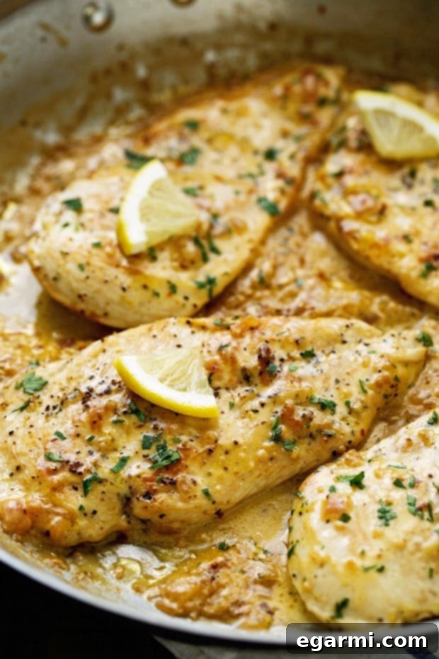 One Skillet Chicken with Lemon Garlic Cream Sauce – Easy Weeknight Dinner