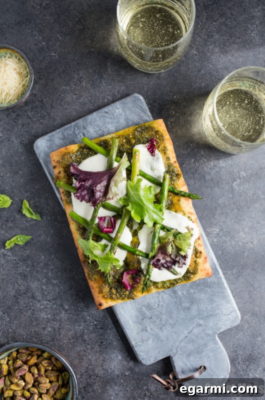 Pistachio Pesto & Asparagus Flatbread Pizza Recipe