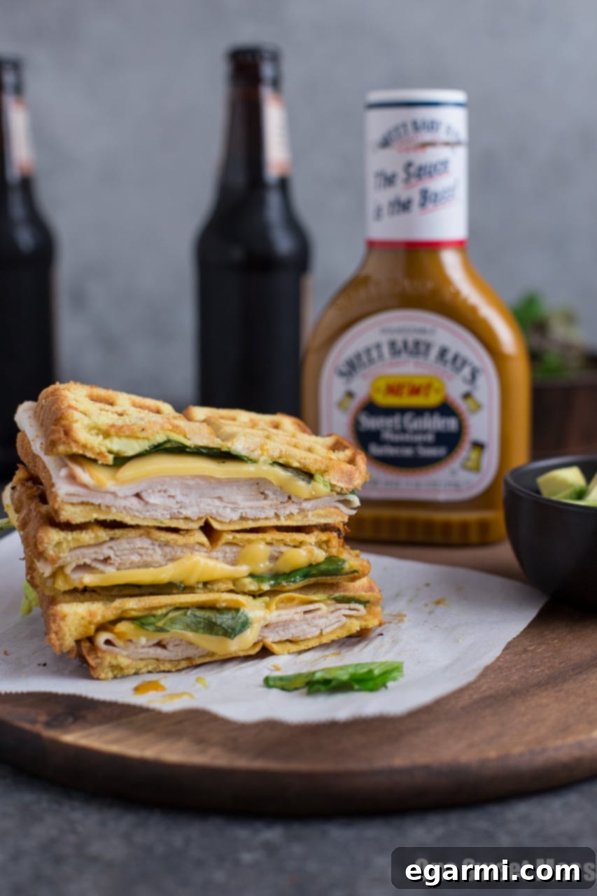 Turkey Smoked Gouda Waffle Panini 2 Mouthwatering Waffle Iron Turkey Smoked Gouda Panini with Crispy Bacon and Avocado