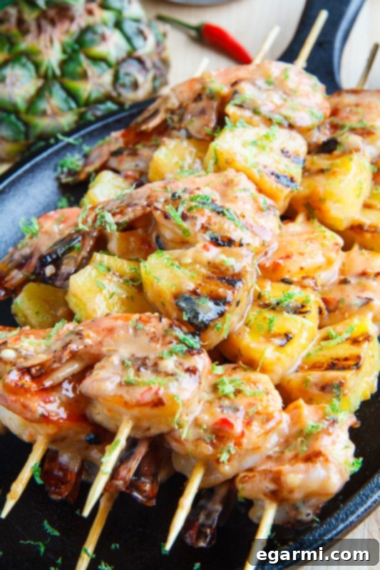 Exotic Grilled Coconut and Pineapple Sweet Chili Shrimp, vibrant and flavorful for a celebratory Friday dinner