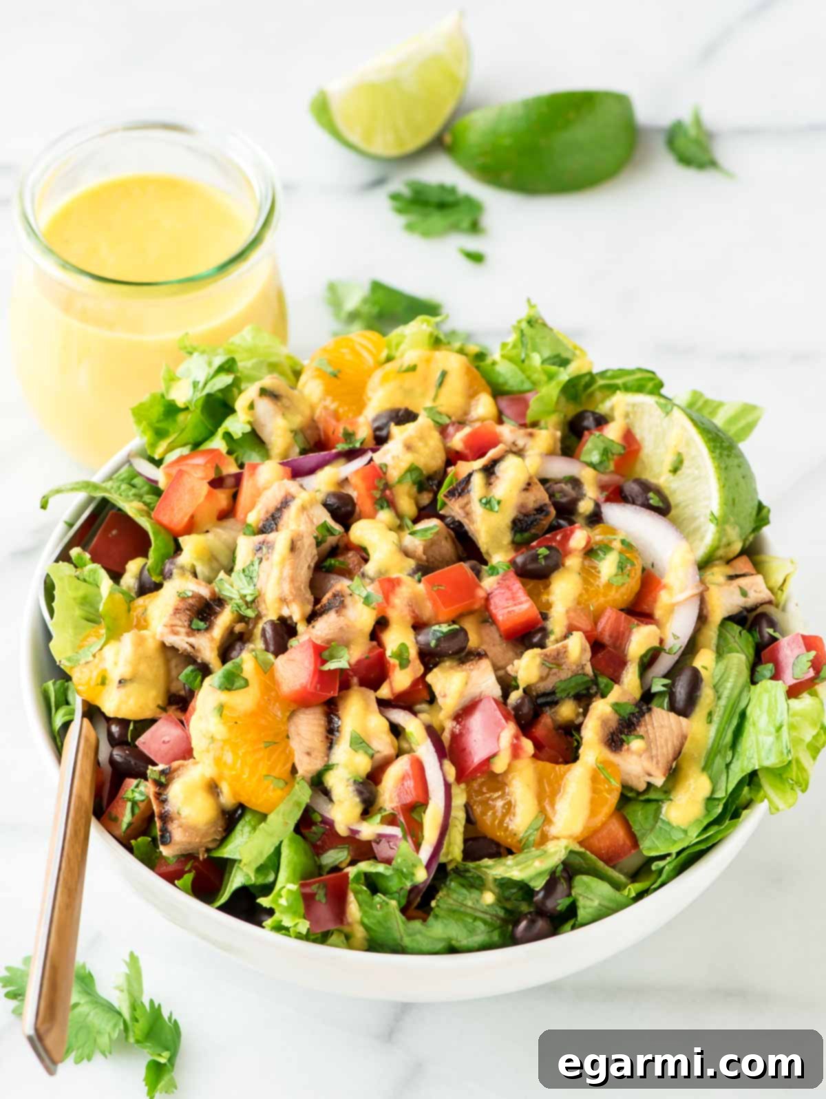 Caribbean Grilled Chicken Salad: Vibrant Greens with Tropical Fruit & Flavorful Grilled Chicken