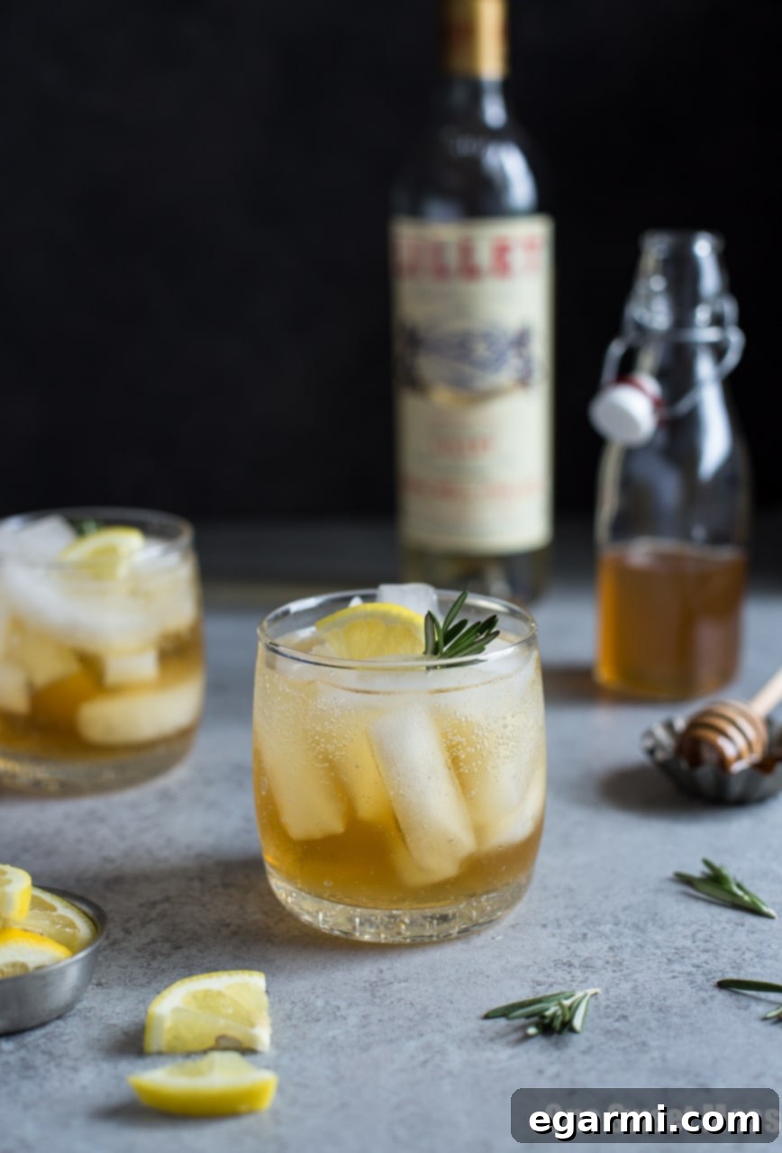 Rosemary Honey Lillet Spritz 2 Honey Rosemary Lillet Spritzer: A refreshing summer cocktail