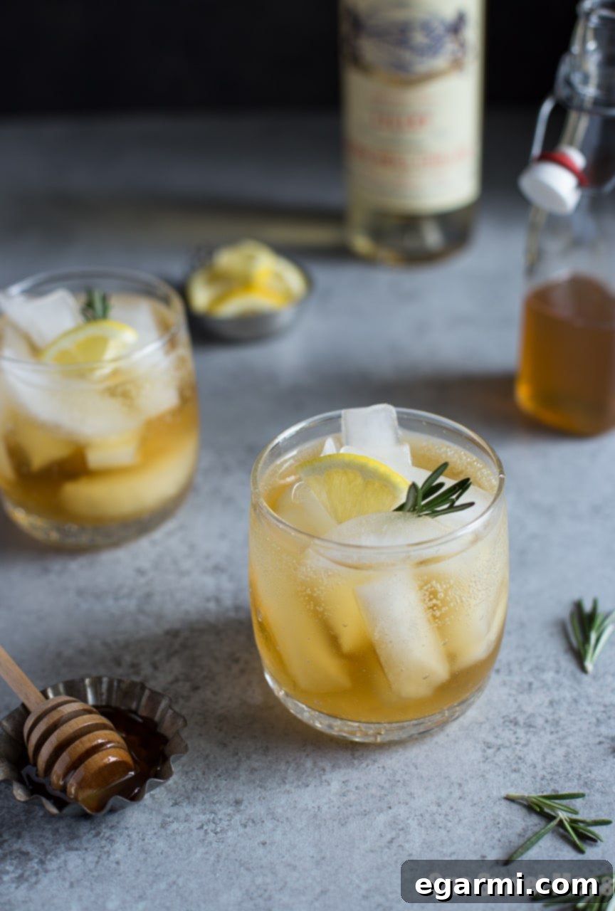 Rosemary Honey Lillet Spritz 4 Ingredients for making a Honey Rosemary Lillet Spritzer