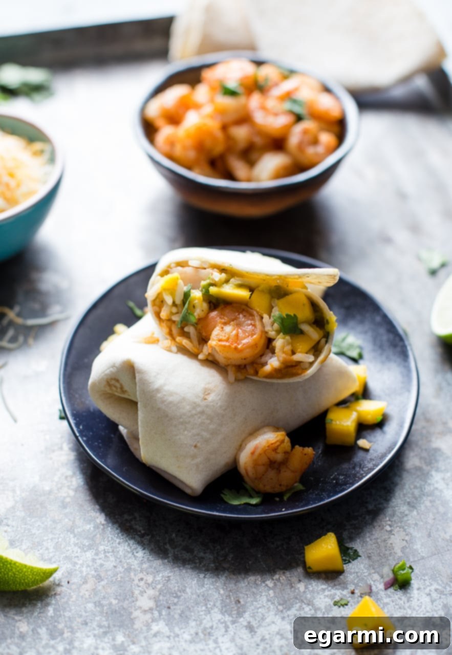 Best Shrimp Burritos with Mango Salsa Recipe